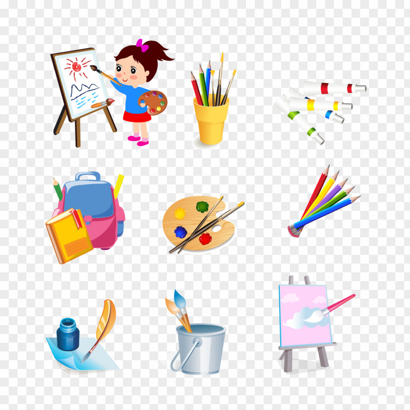 Vector Material Painting And Drawing Tools Clip Art PNG