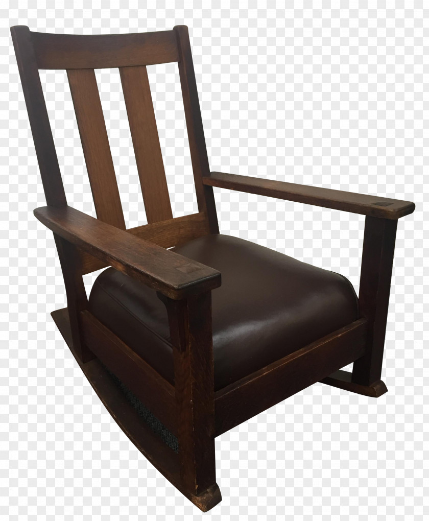 Antique Club Chair Mission Style Furniture PNG