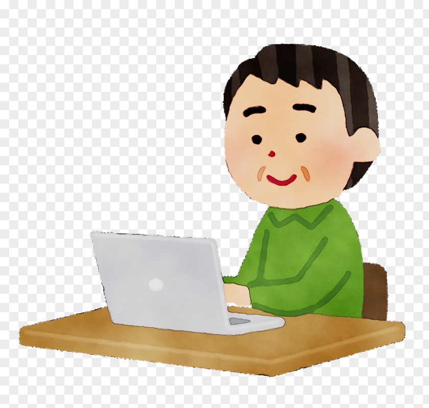 Cartoon Laptop Learning Desk PNG