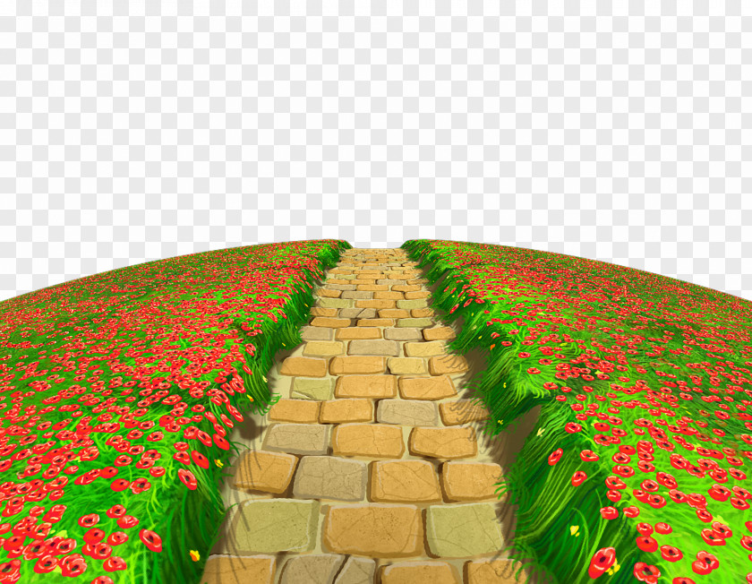 Stone Path With Flowers Ground Clipart Clipping Clip Art PNG