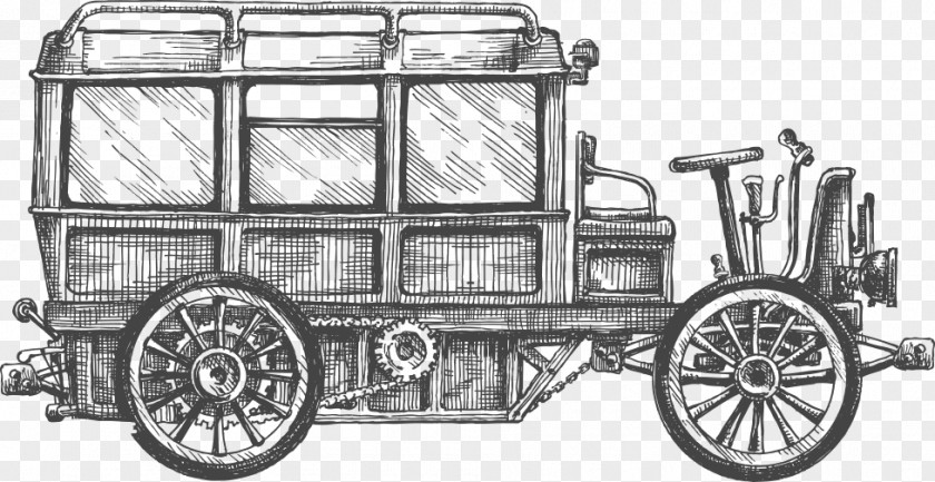 Vector Vintage Car Bus Drawing Stock Photography Sketch PNG