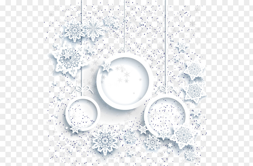 Literary Beautiful White Christmas Card Element Snowflake PNG