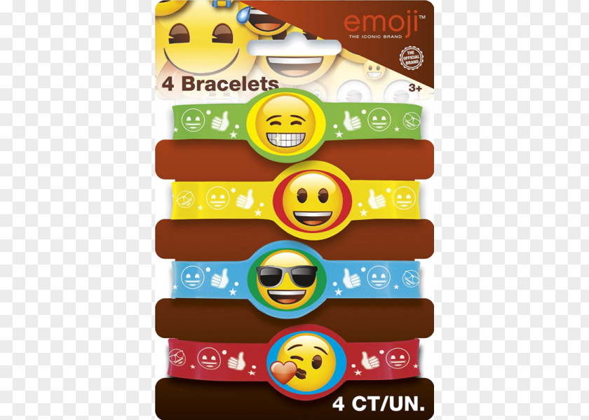 Emoji Party Favor Gel Bracelet Wristband PNG
