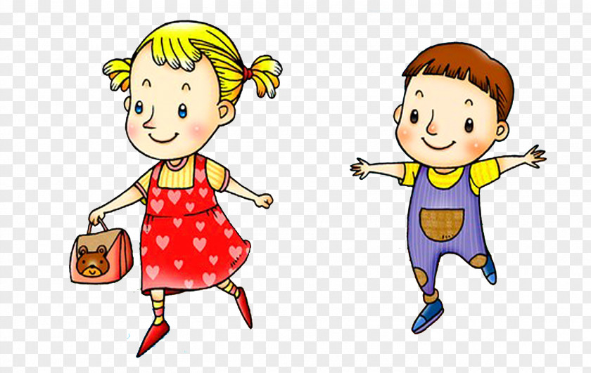 Hand-painted Cartoon Cute Child Material PNG