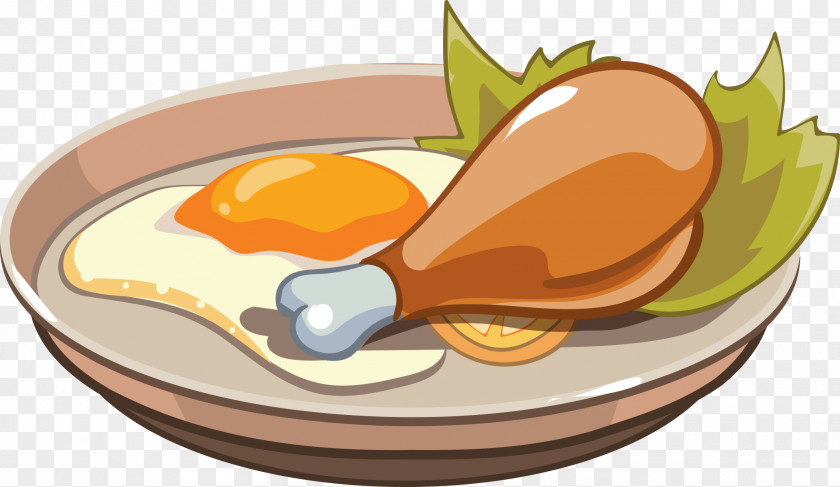 Cartoon Egg Chicken Thighs As Food PNG