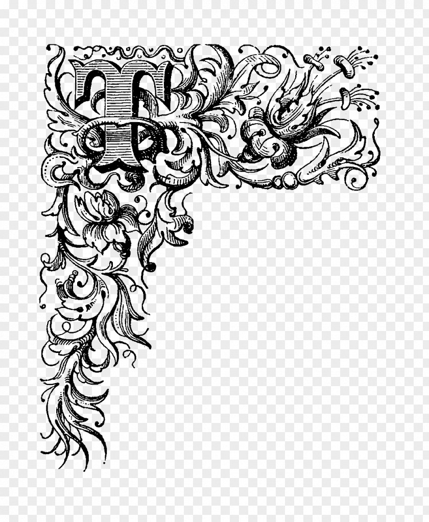 Ornament Coloring Book Line Art PNG