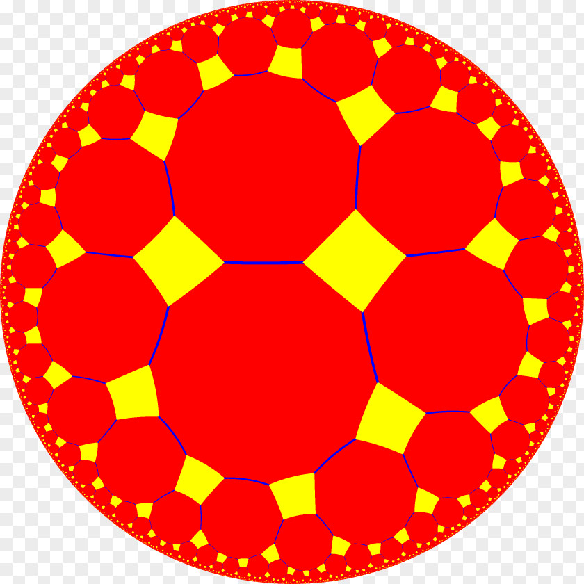 Tessellation Uniform Tilings In Hyperbolic Plane Truncated Order-5 Pentagonal Tiling PNG