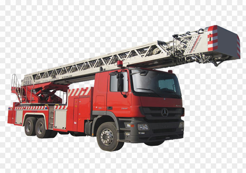 Crane Truck Fire Engine Car Escalade Firefighting Firefighter PNG