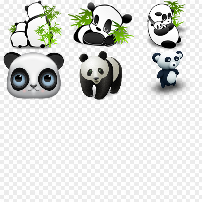 Hand-painted Panda Giant Cuteness Icon PNG