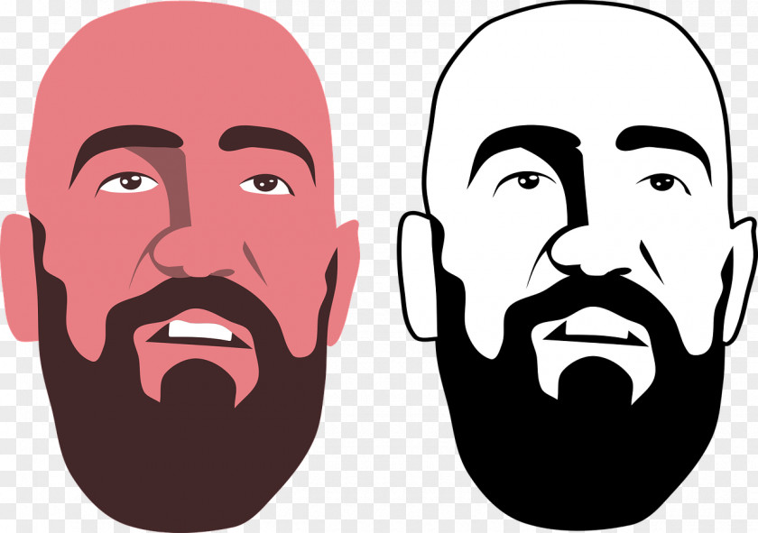 Bearded Men Avatar Moustache Illustration PNG