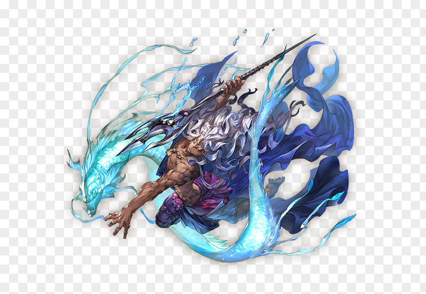 Blue Moon Granblue Fantasy Character Dragon Poseidon PNG