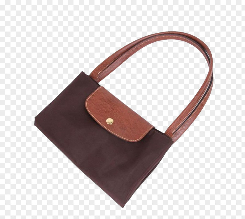 Ms. Longchamp Shoulder Bag Handbag Nylon Pliage Leather PNG