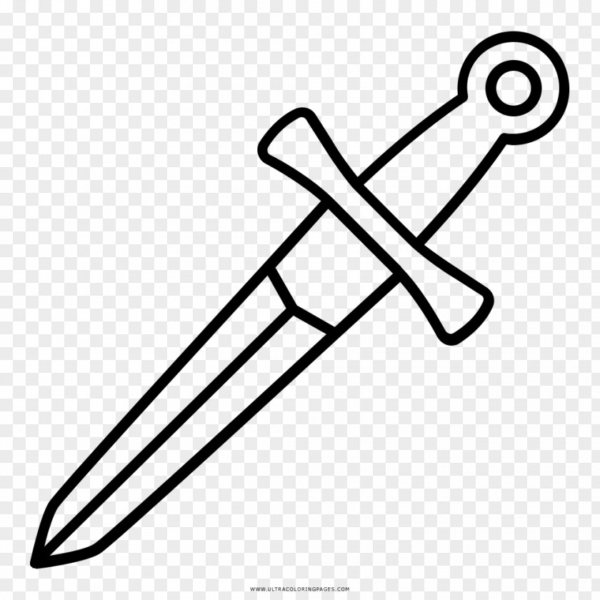 Sword Dagger Drawing Poignard Black And White PNG