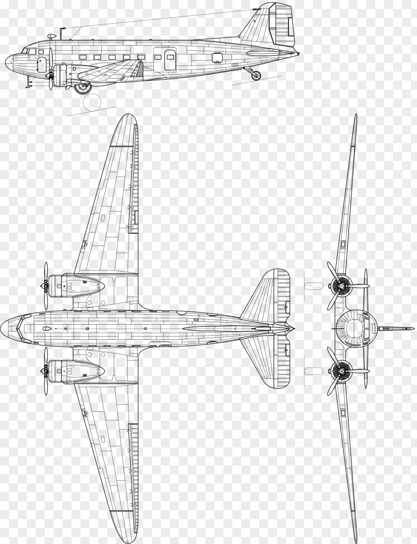 Aircraft Douglas DC-3 Lisunov Li-2 Propeller Airplane PNG