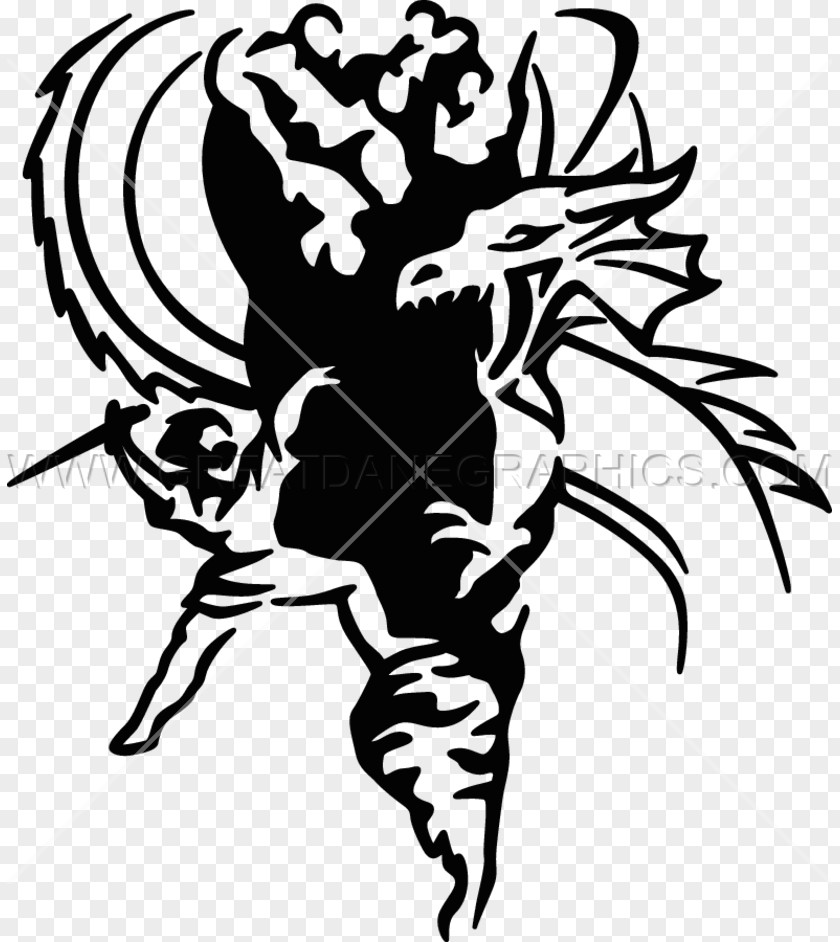 Dragon Slayer Visual Arts Silhouette Line Art Clip PNG