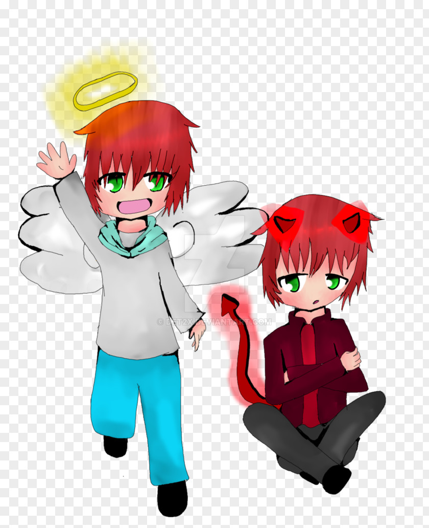 Angel And Devil On Shoulder Drawing Costume Desktop Wallpaper Computer Clip Art PNG