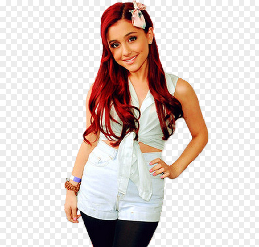 Ariana Grande Hair Coloring Red Hairstyle PNG
