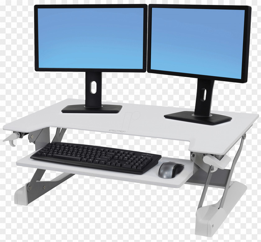 Computer Monitor Keyboard Laptop Sit-stand Desk Workstation PNG