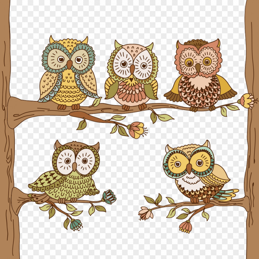 Owl Vector Tree Branch Eulenmalbuch 1 Meine Ersten Zahlen Malbuch 2 Motorcycle Coloring Book PNG