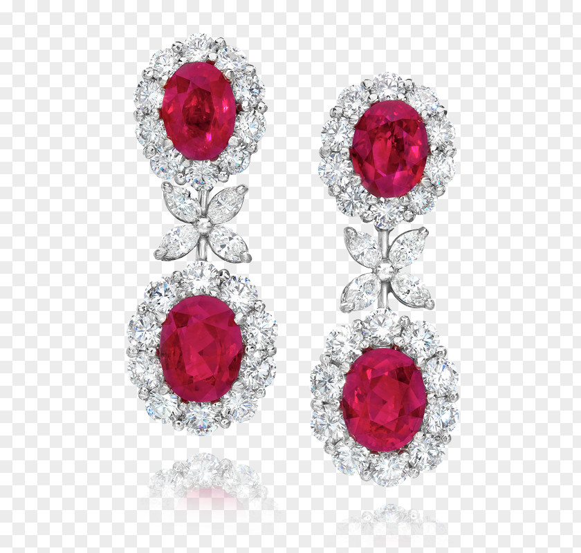Earrings Earring Jewellery Ruby Gemstone Diamond PNG