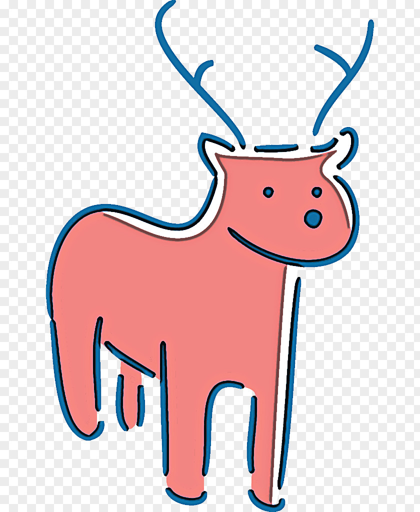Fawn Deer Pink Line Art Animal Figure Tail PNG