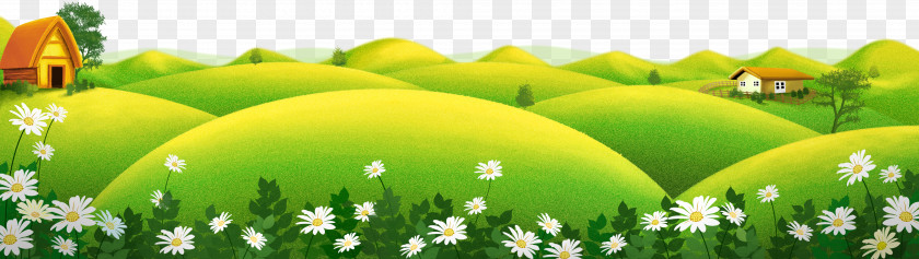 Green Cartoon Garden House Poster Illustration PNG