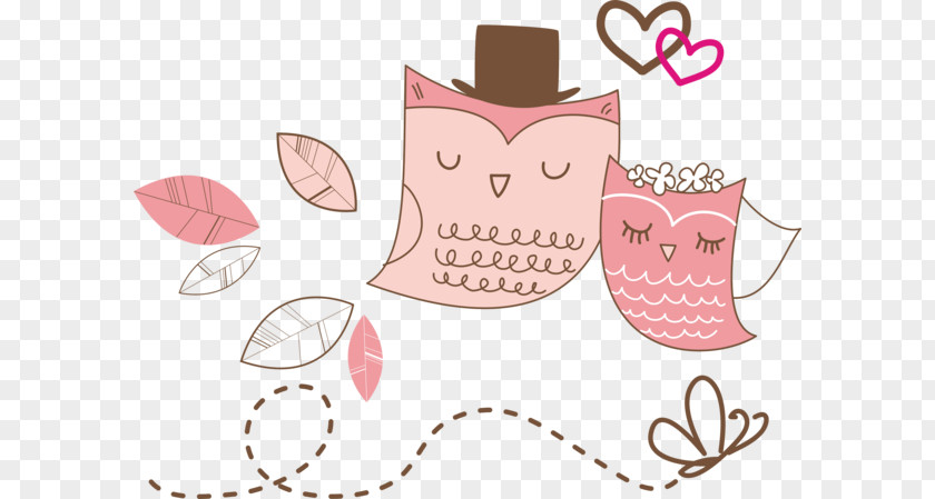 Pink Owl Wedding Invitation Paper Clip Art PNG