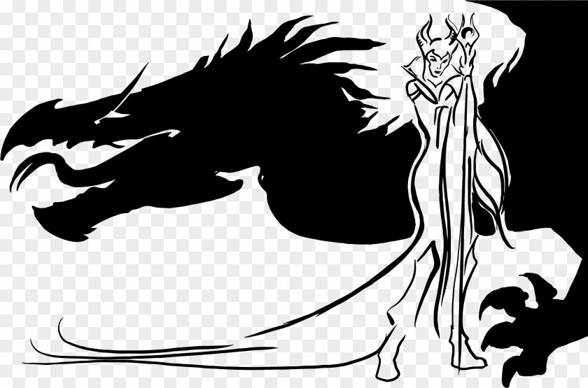 Silhouette Evil Queen Falkor Clip Art PNG
