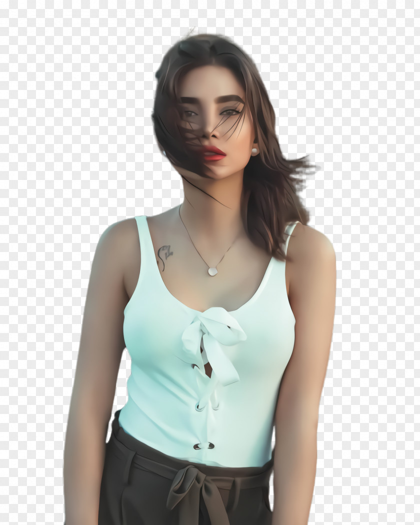 Top Blouse Clothing White Turquoise Neck Waist PNG