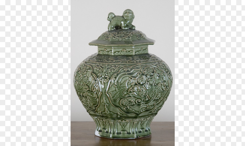 Vase Ceramic Pottery Green Jar PNG