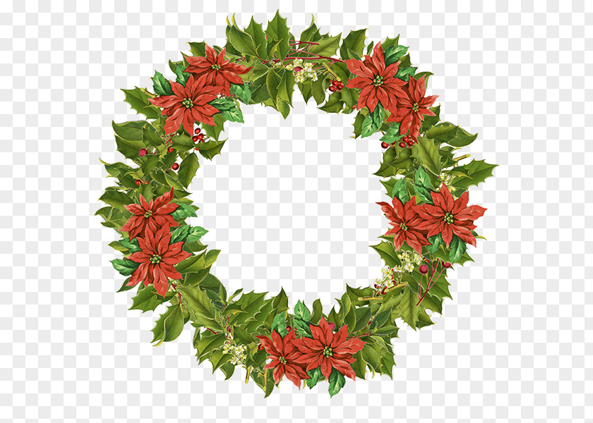 Watercolor Wreath Christmas Decoration PNG