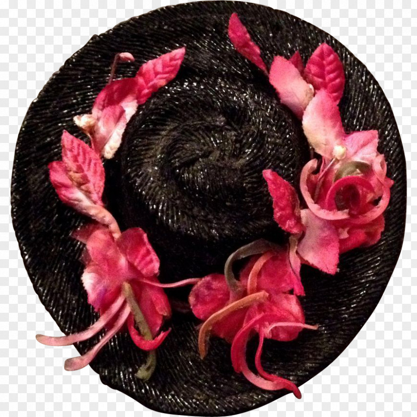 Fashion Straw Hat Flower Pink M PNG