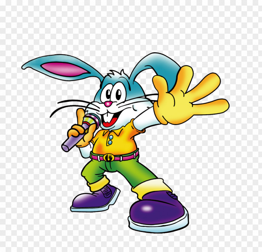 Blue Bunny Cartoon Singing Rabbit PNG
