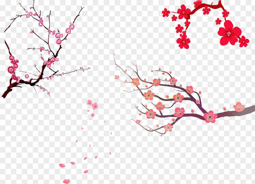 Cherry Blossom East Asian Branch Tree PNG