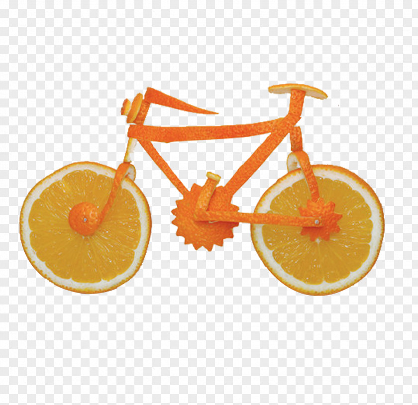 Orange Bike Visual Arts Sculpture Food Photography PNG