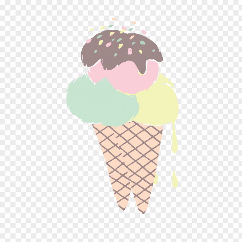 Hand-painted Ice Cream Creative Cones PNG
