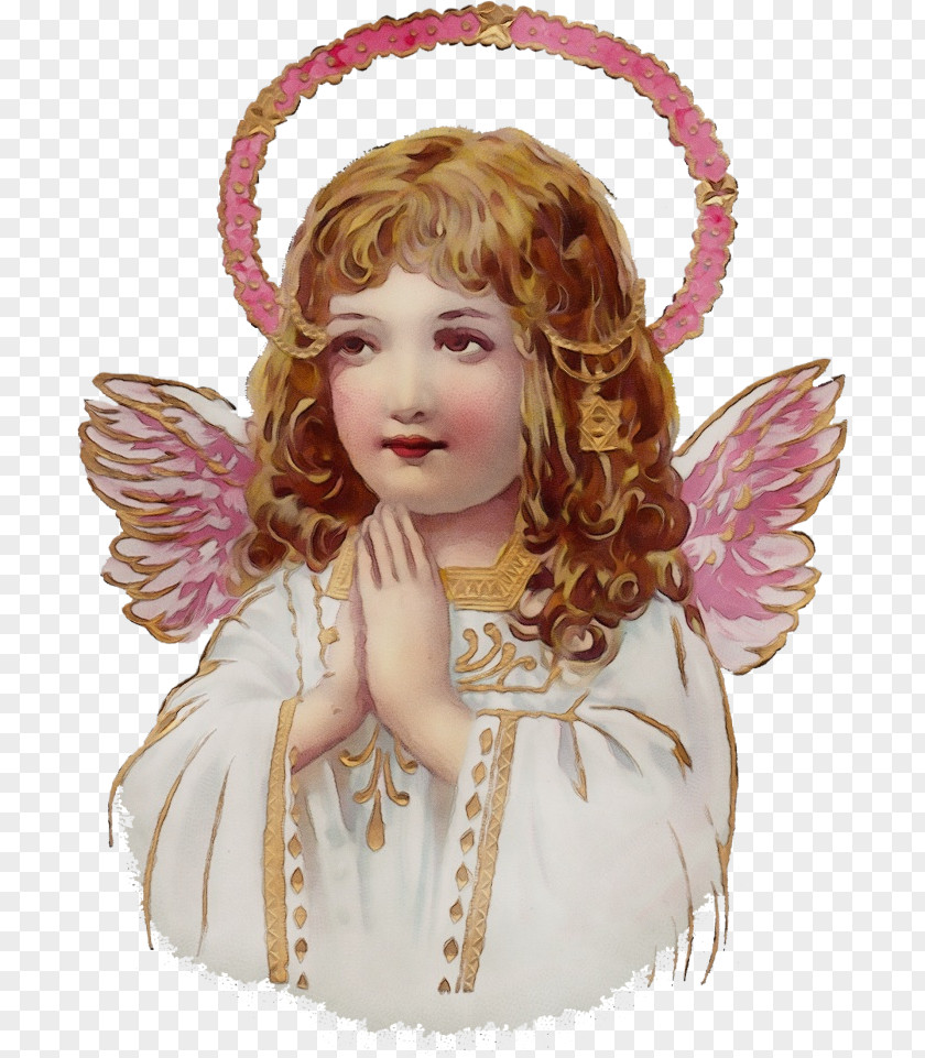 Ringlet Brown Hair Angel Cartoon PNG