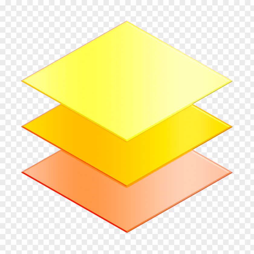 Triangle Yellow Layers Icon Essential Graphic Design PNG