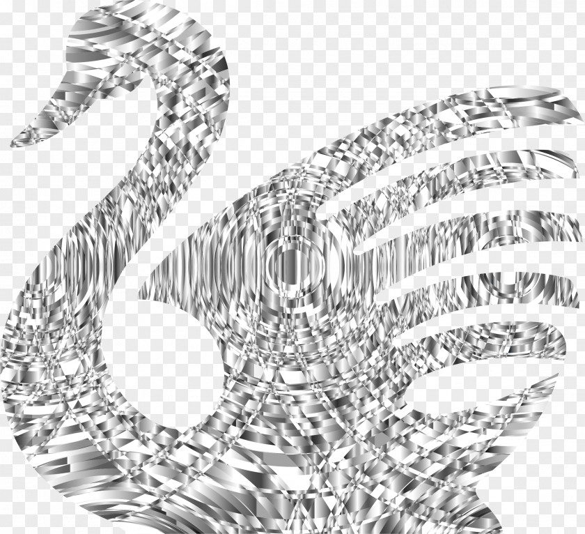Swan Jewellery Silver Clothing Accessories Brooch Black And White PNG