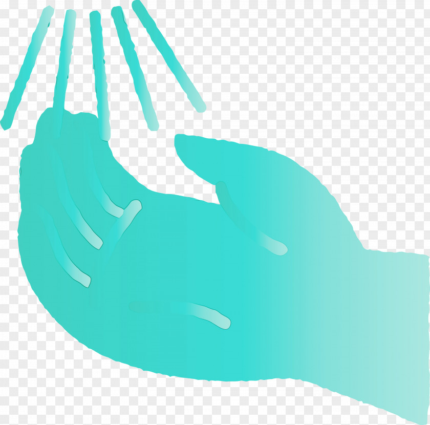 Turquoise Aqua Hand PNG