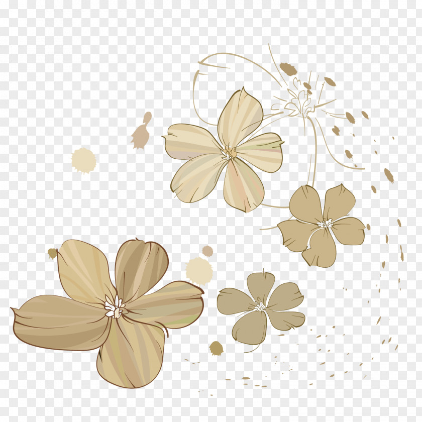 Vector Hand Painted Petal Decoration PNG