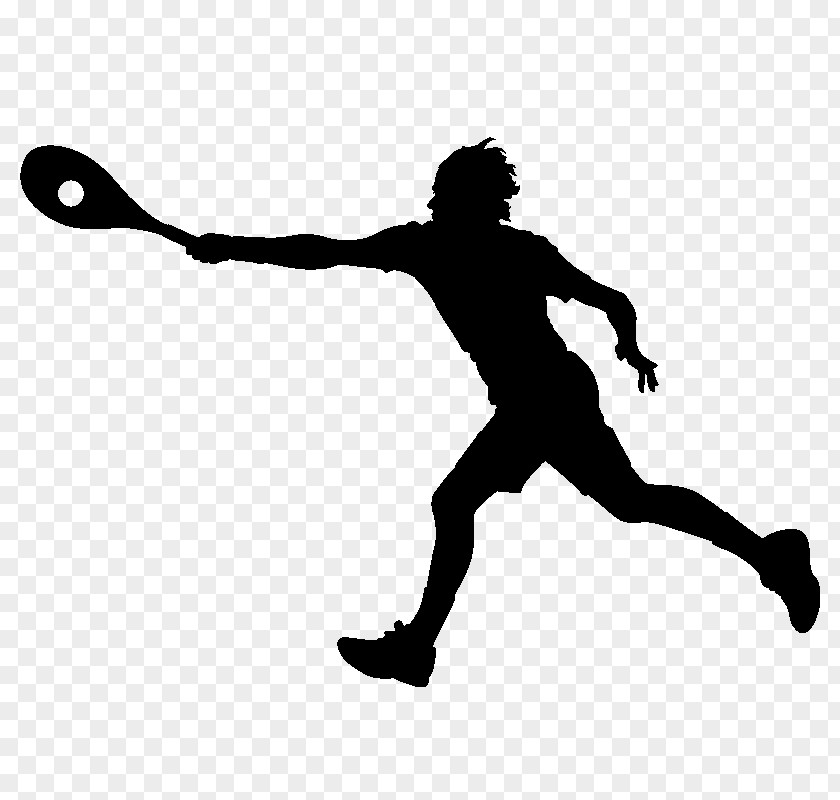 Tennis Player Racket Silhouette Sticker PNG