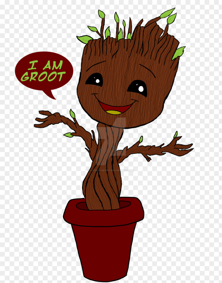 Tree Flowerpot Character Clip Art PNG