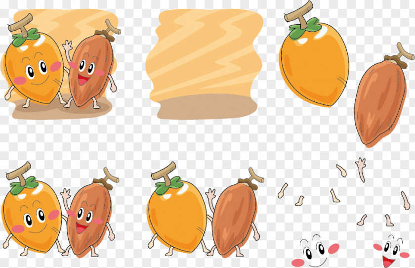 Persimmon Expression Vector Greeting Japanese Auglis Illustration PNG