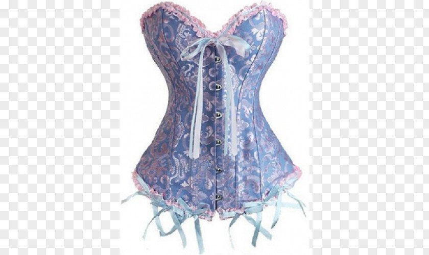 Corset Bustier Baby Blue Bone PNG