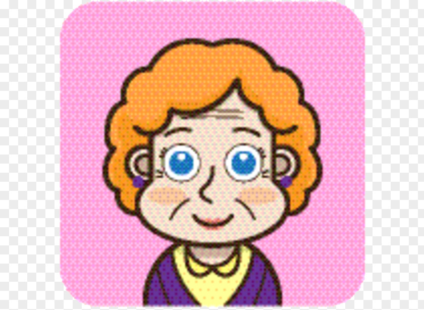 Pleased Magenta Hair Cartoon PNG