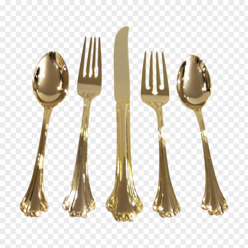 Fork Cutlery Gold Plating Stainless Steel PNG