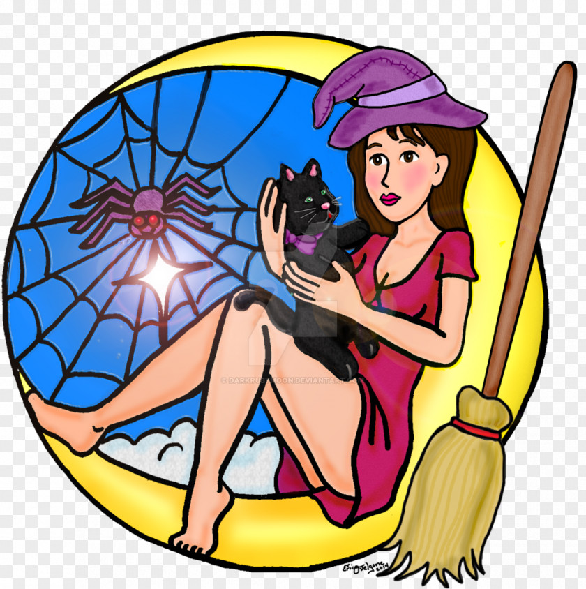 Witch Cat Along Came A Spider Human Behavior Cartoon Clip Art PNG