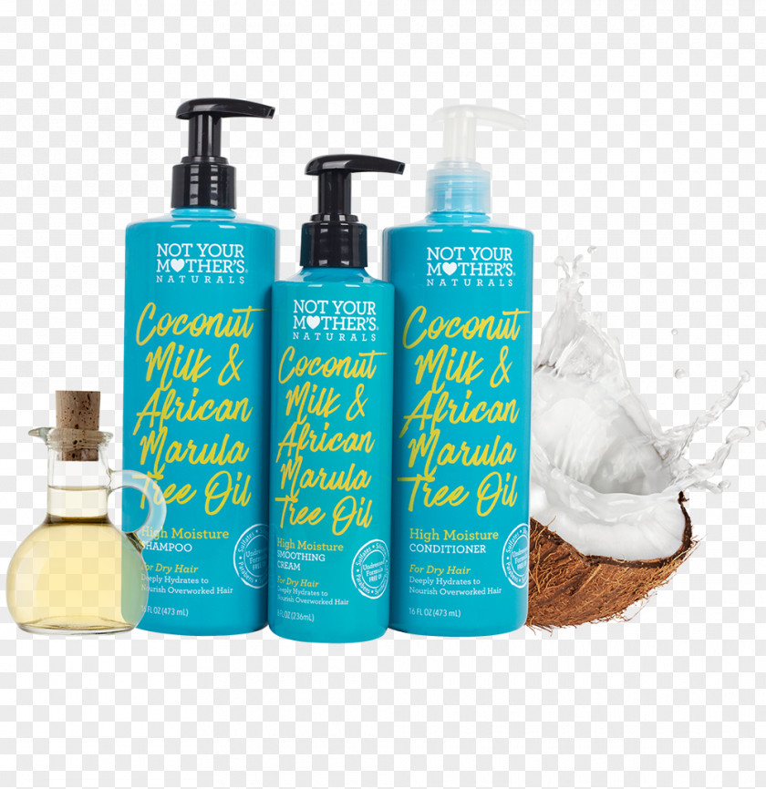 Hand-painted Coconut Milk Hair Care Styling Products Shampoo Conditioner PNG