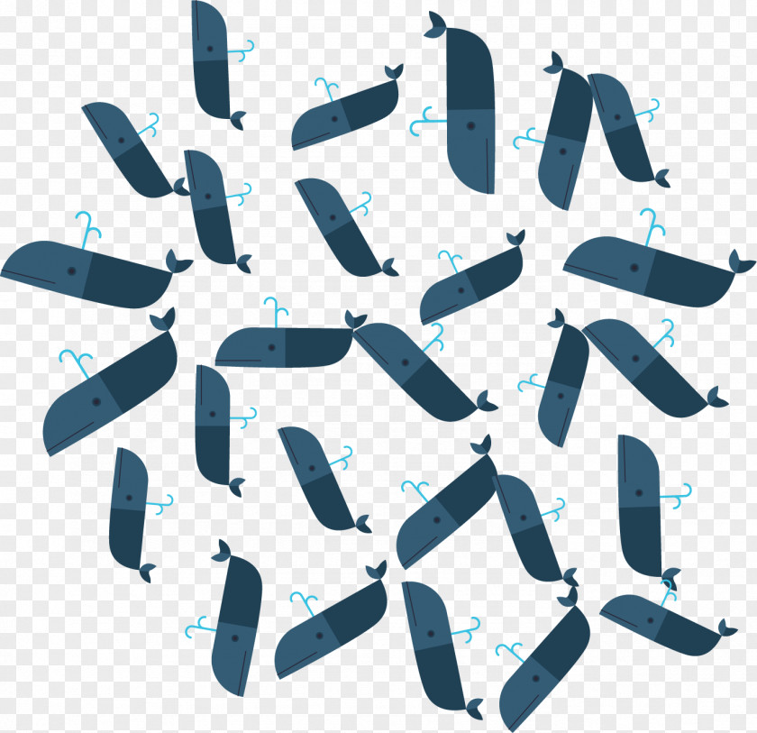 Abstract Blue Whale Pattern PNG